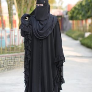 Black Elegant Flow Abaya – Premium Collection